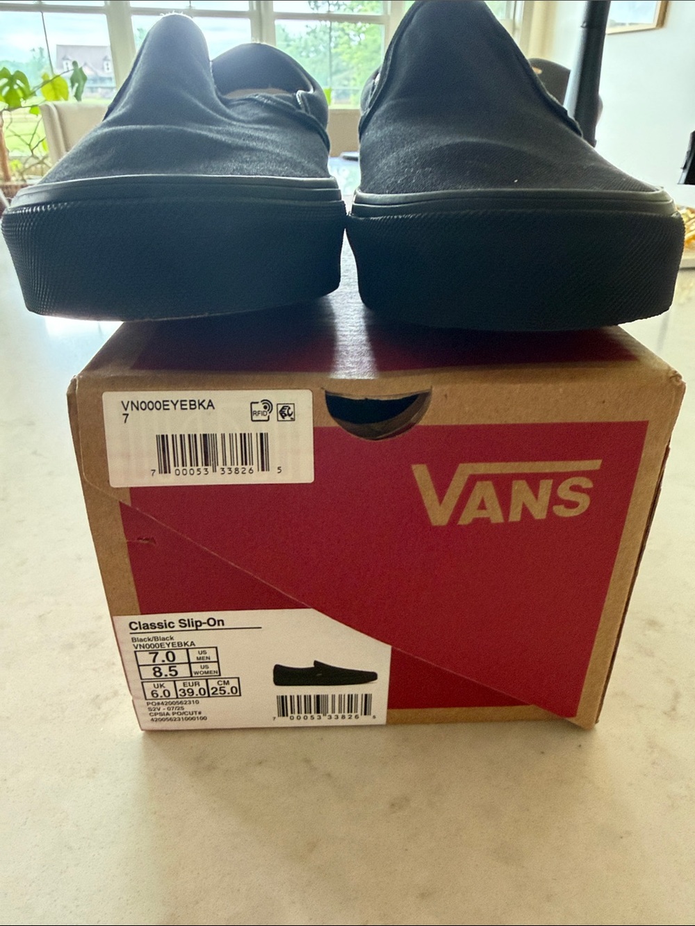 Vans Black Classic Slip-On Canvas Men’s Loafers